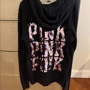 PINK Victoria's Secret Sequin Zip-up Hoodie